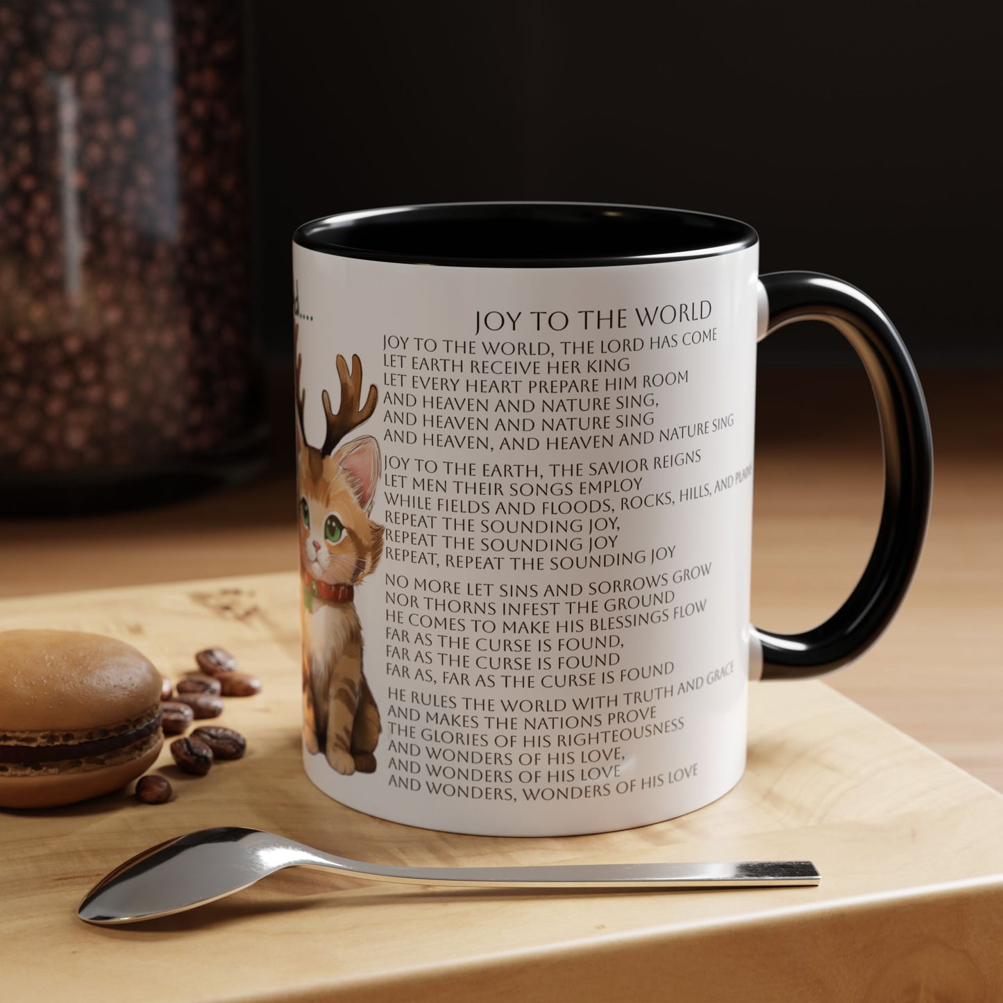 Joy To The World...Kitten Cats in Christmas Attire Singing Christmas Songs Accent Coffee Mug