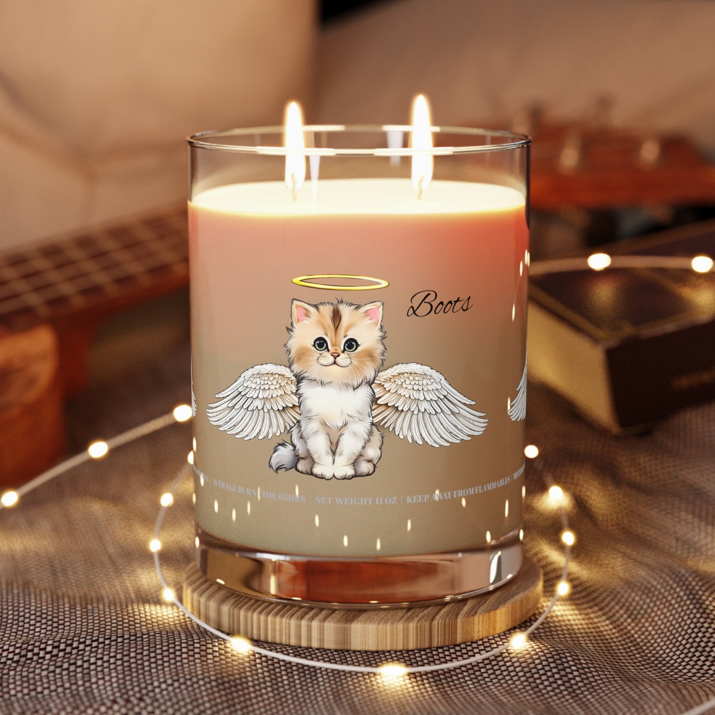 My Cat Angel - Personalized Custom Scented Soy Glass Candle