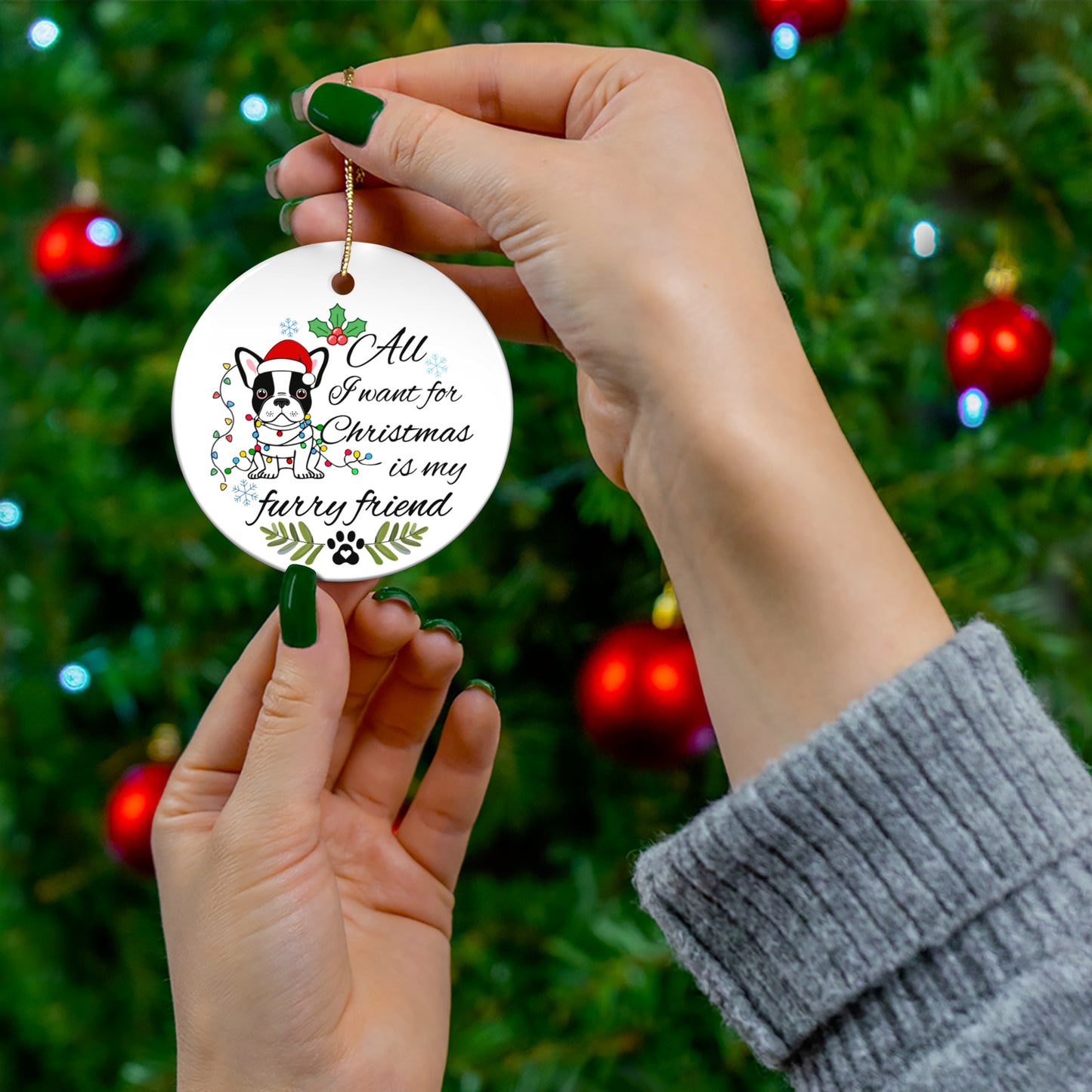 Ceramic Ornament - All I Want For Christmas is my Furry Friend Ornaments