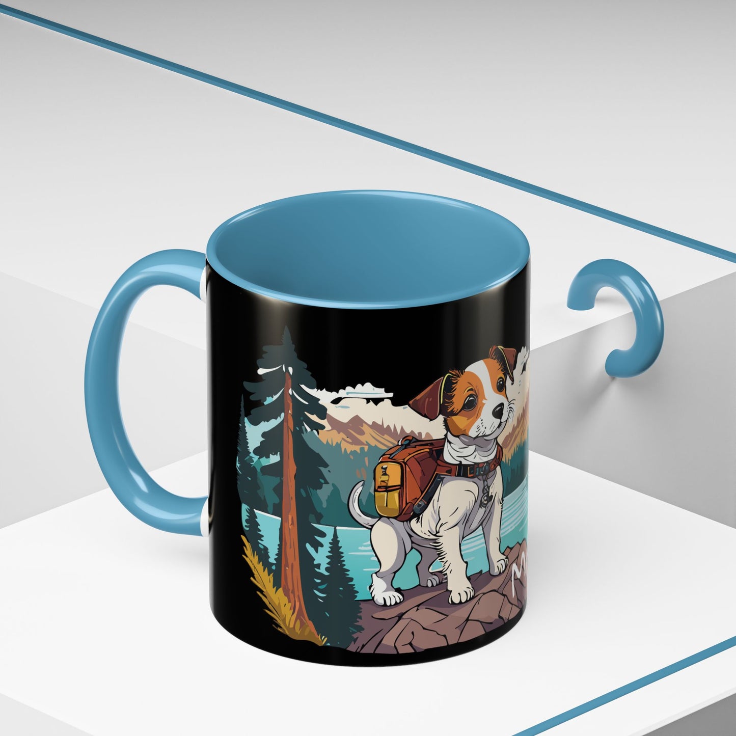 DogXplorer - Jack Russell Terrier Big Bear Lake Adventure Personalized Custom Accent Coffee Mug