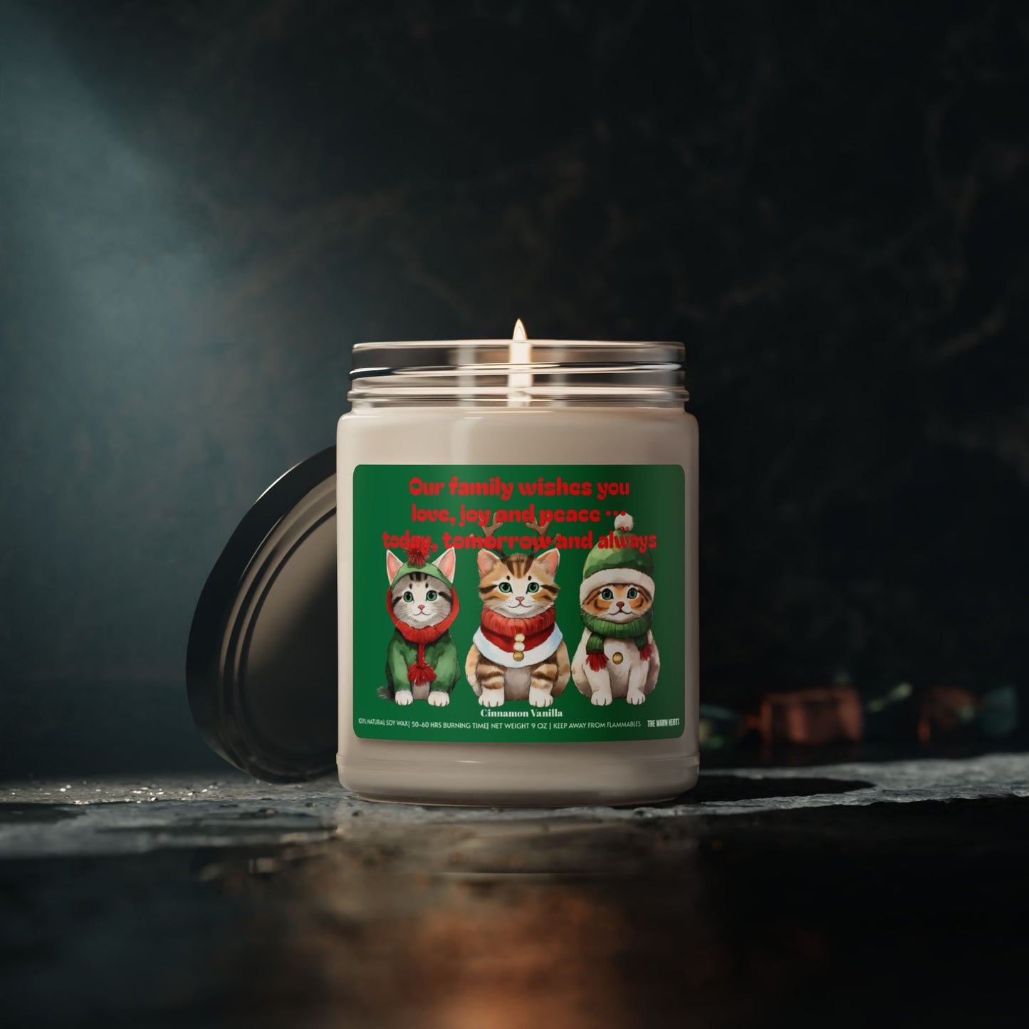 Our Family Wishes You Love, Joy and Peace … Today, Tomorrow And Always  - Scented Soy Candle