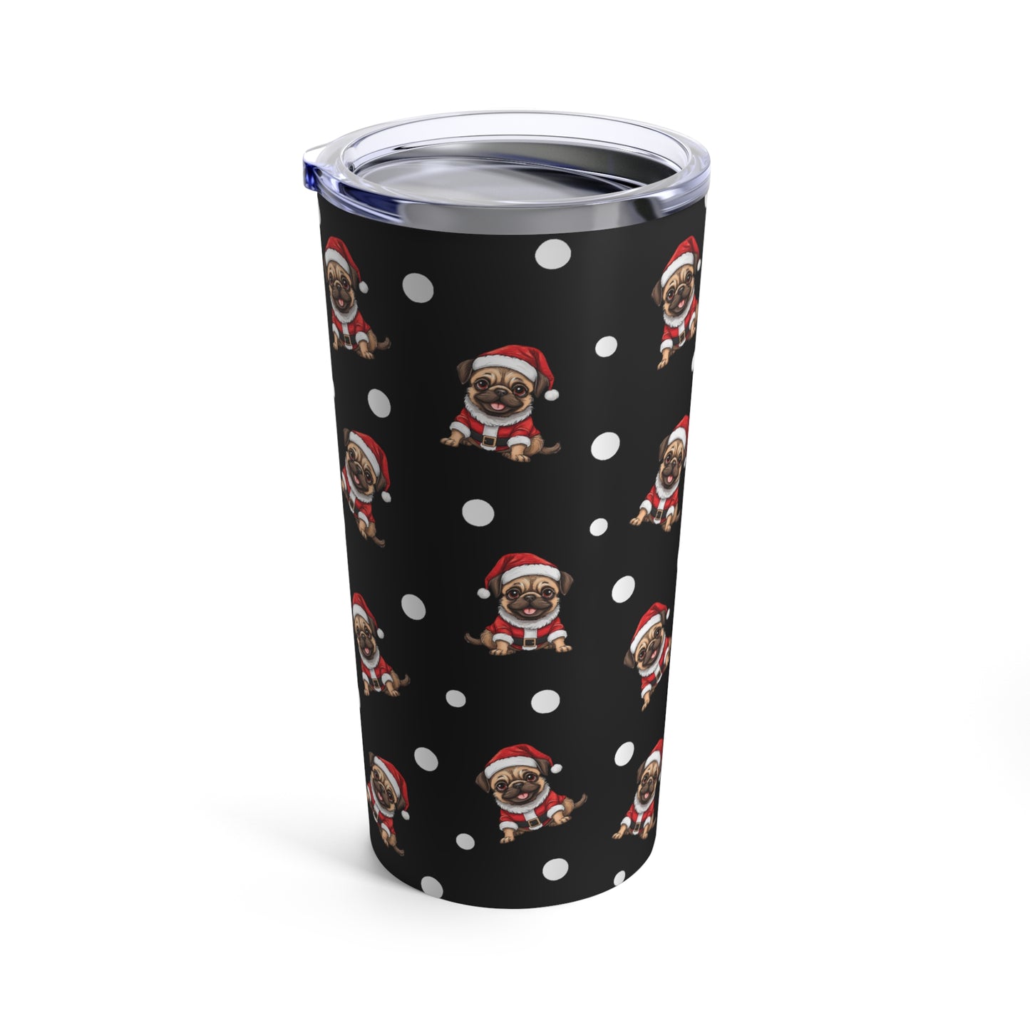 Lovely Little Pug in Santa Costume Christmas Tumbler