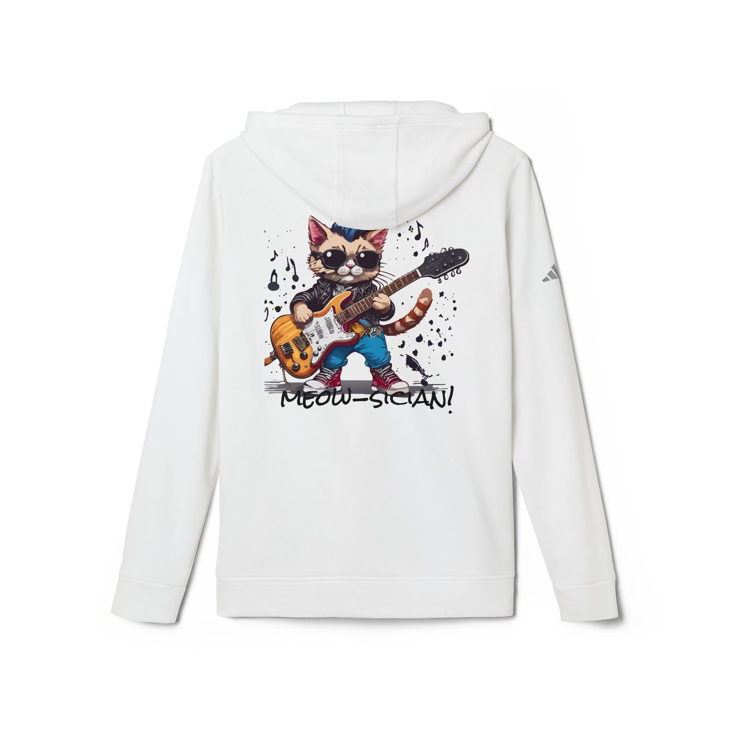 adidas Unisex Fleece - My Cat Is a Punk Rock ... Meow-sician! Hoodie