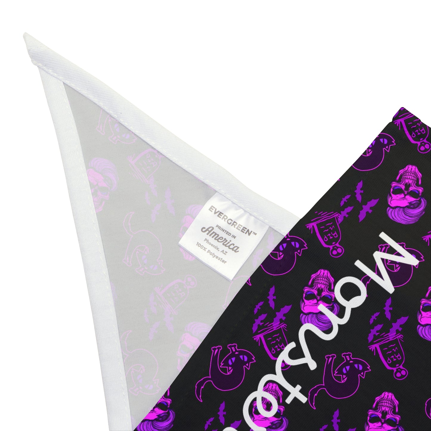 Skeleton, Spooky Cats and Bats Halloween Personalized Custom Pet Bandana