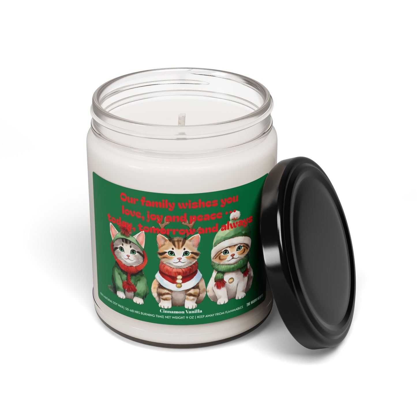 Our Family Wishes You Love, Joy and Peace … Today, Tomorrow And Always  - Scented Soy Candle