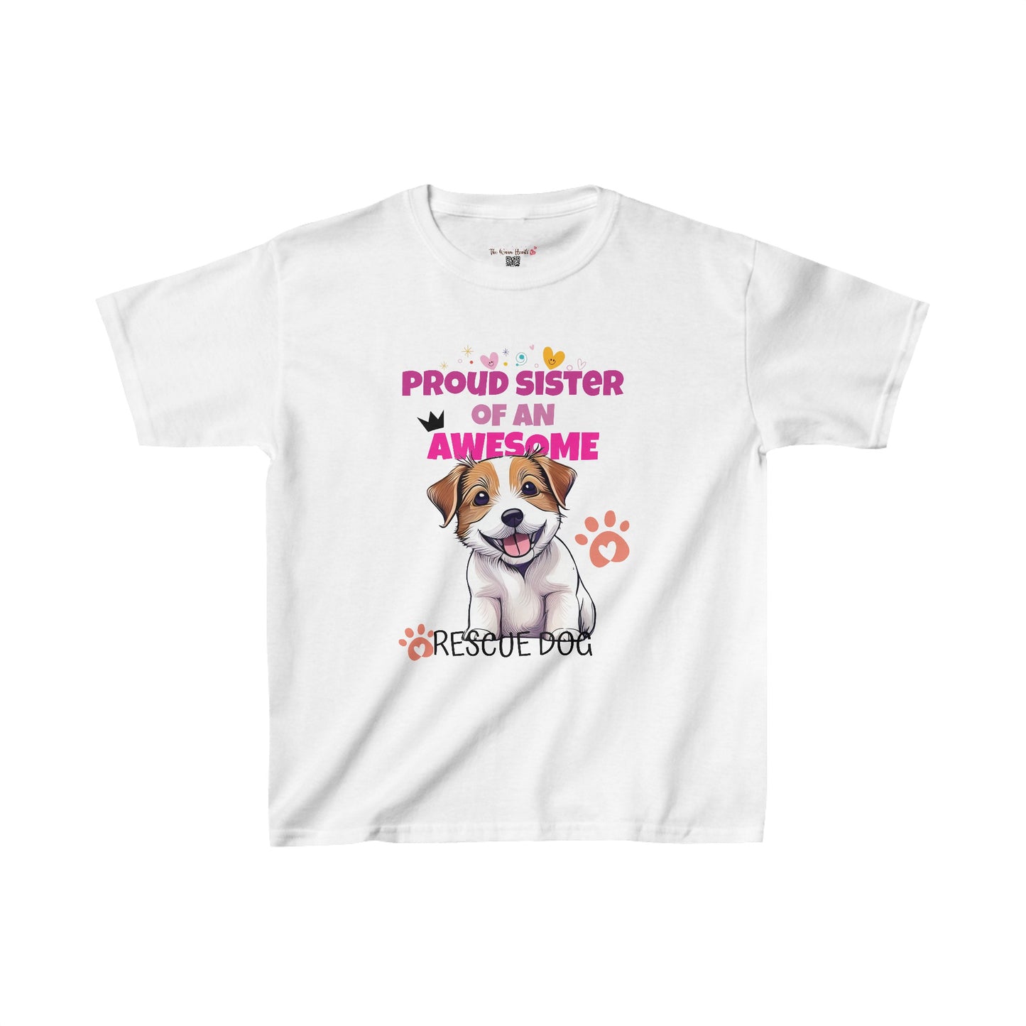 Proud Sister of An Awesome Terrier Rescue Dog - Kids Heavy Cotton™ Tee