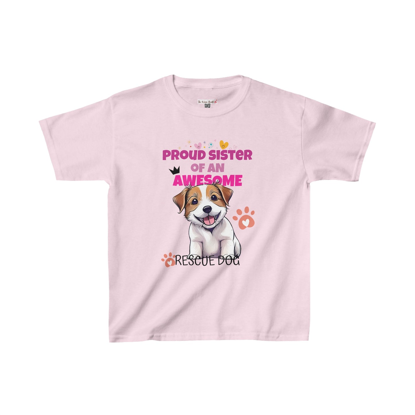 Proud Sister of An Awesome Terrier Rescue Dog - Kids Heavy Cotton™ Tee