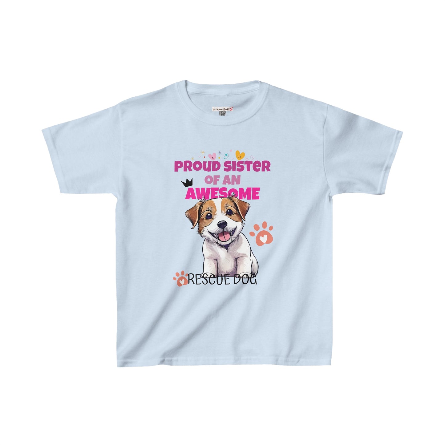 Proud Sister of An Awesome Terrier Rescue Dog - Kids Heavy Cotton™ Tee