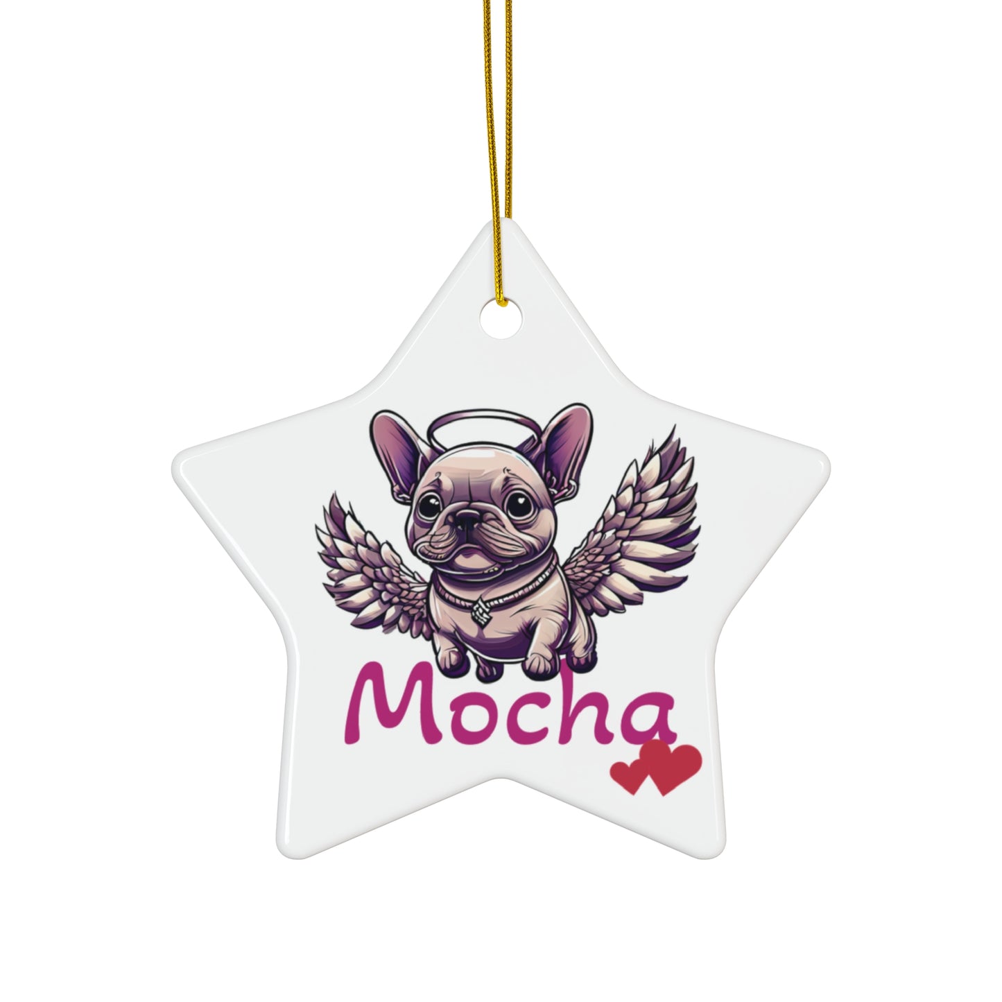 Ceramic Ornament - My Frenchie Dog Angel Personalized Custom Ornaments