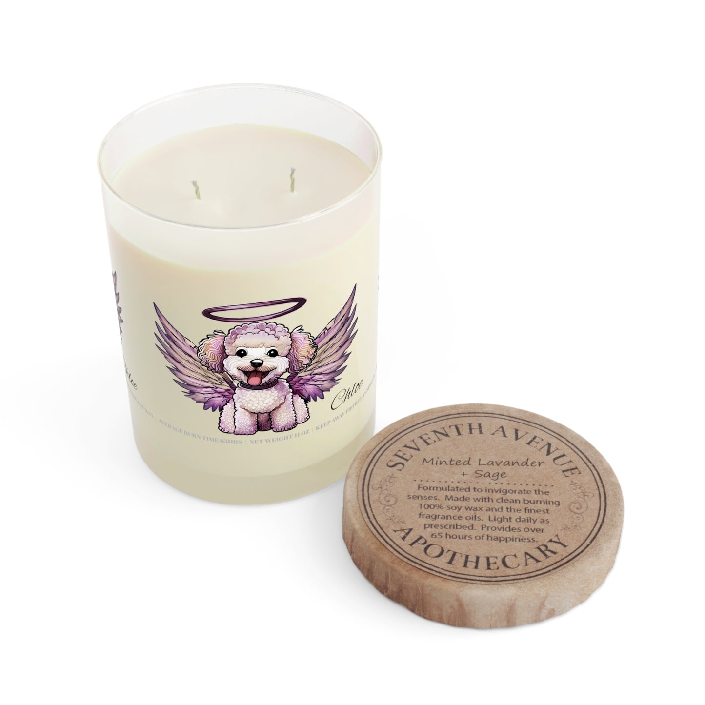 My Dog Angel - Personalized Custom Scented Soy Glass Candle