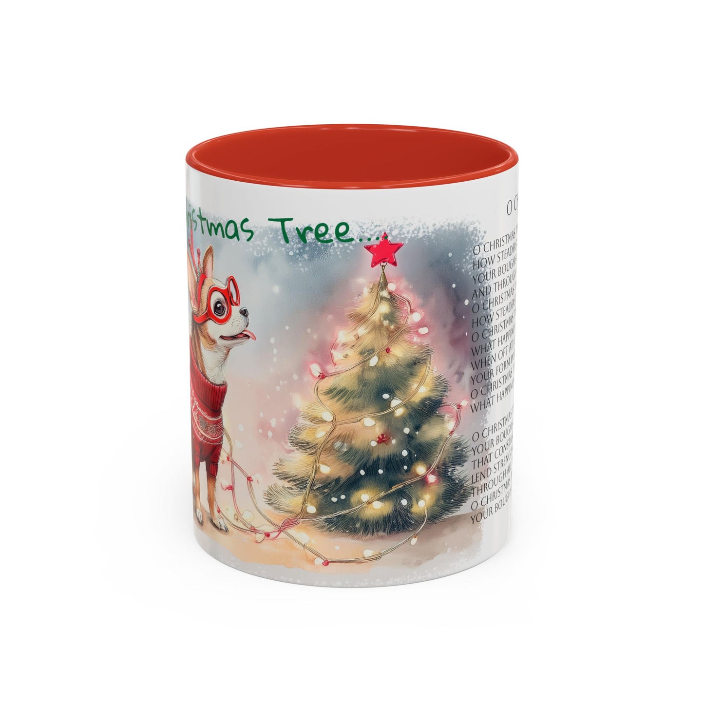 O Christmas Tree, O Christmas Tree...Chihuahua Dog Singing Christmas Songs Accent Coffee Mug