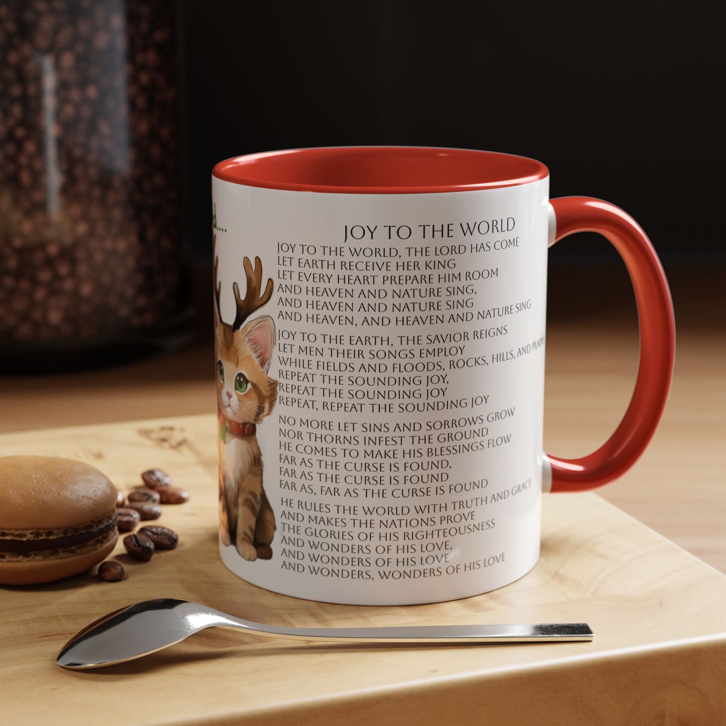 Joy To The World...Kitten Cats in Christmas Attire Singing Christmas Songs Accent Coffee Mug