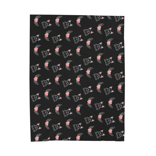 I Love French Bulldog Velveteen Plush Blanket