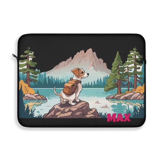 DogXplorer - Jack Russell Terrier Lake Tahoe Adventure Personalized Custom Laptop Sleeve