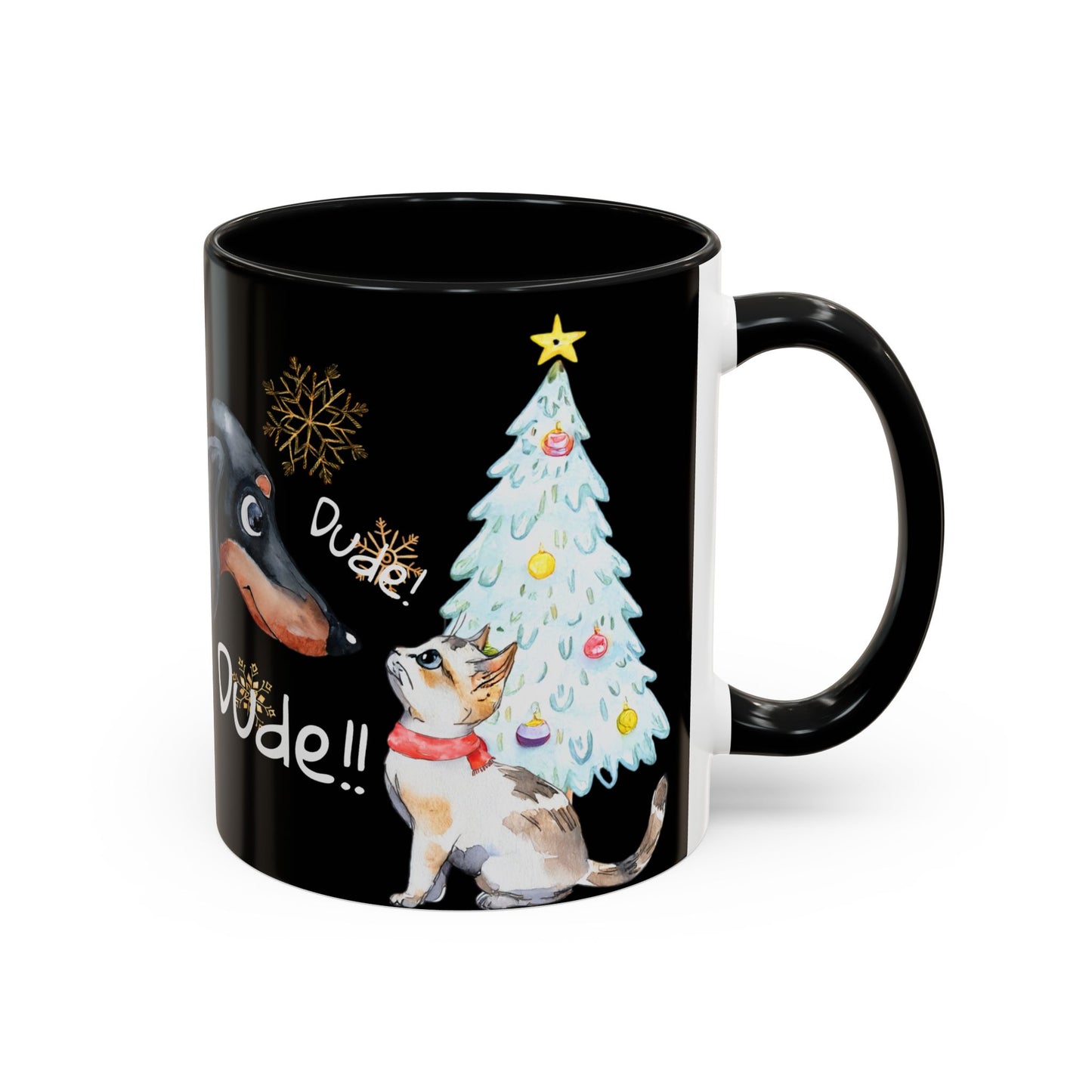 Dude! Dude!! Merry Christmas Accent Coffee Mug