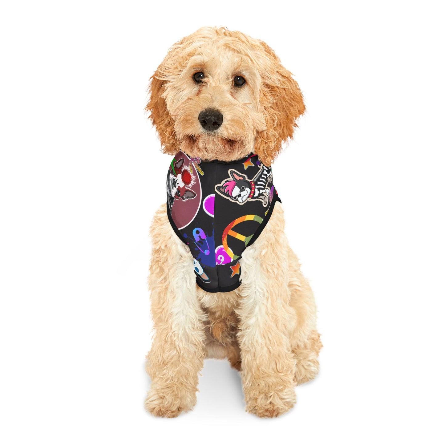 Punk Rock Metal Stickers Pet Hoodie