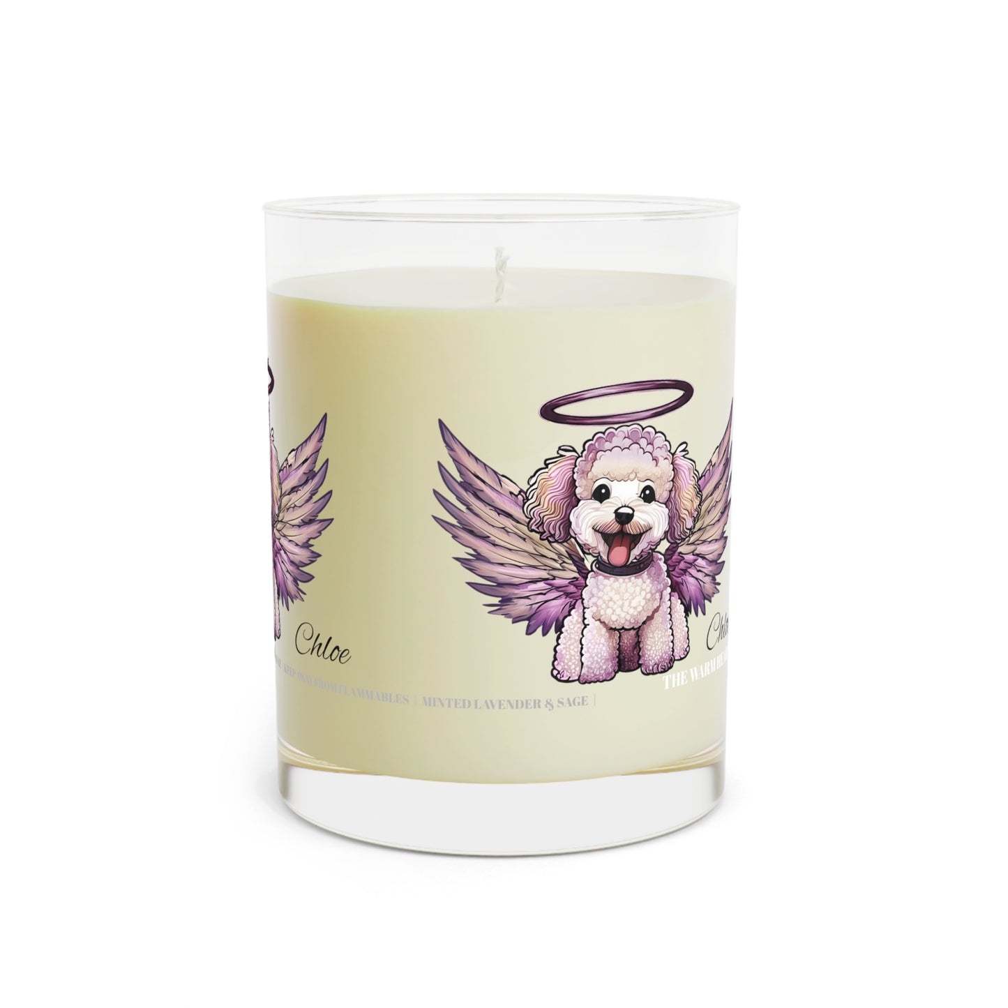 My Dog Angel - Personalized Custom Scented Soy Glass Candle