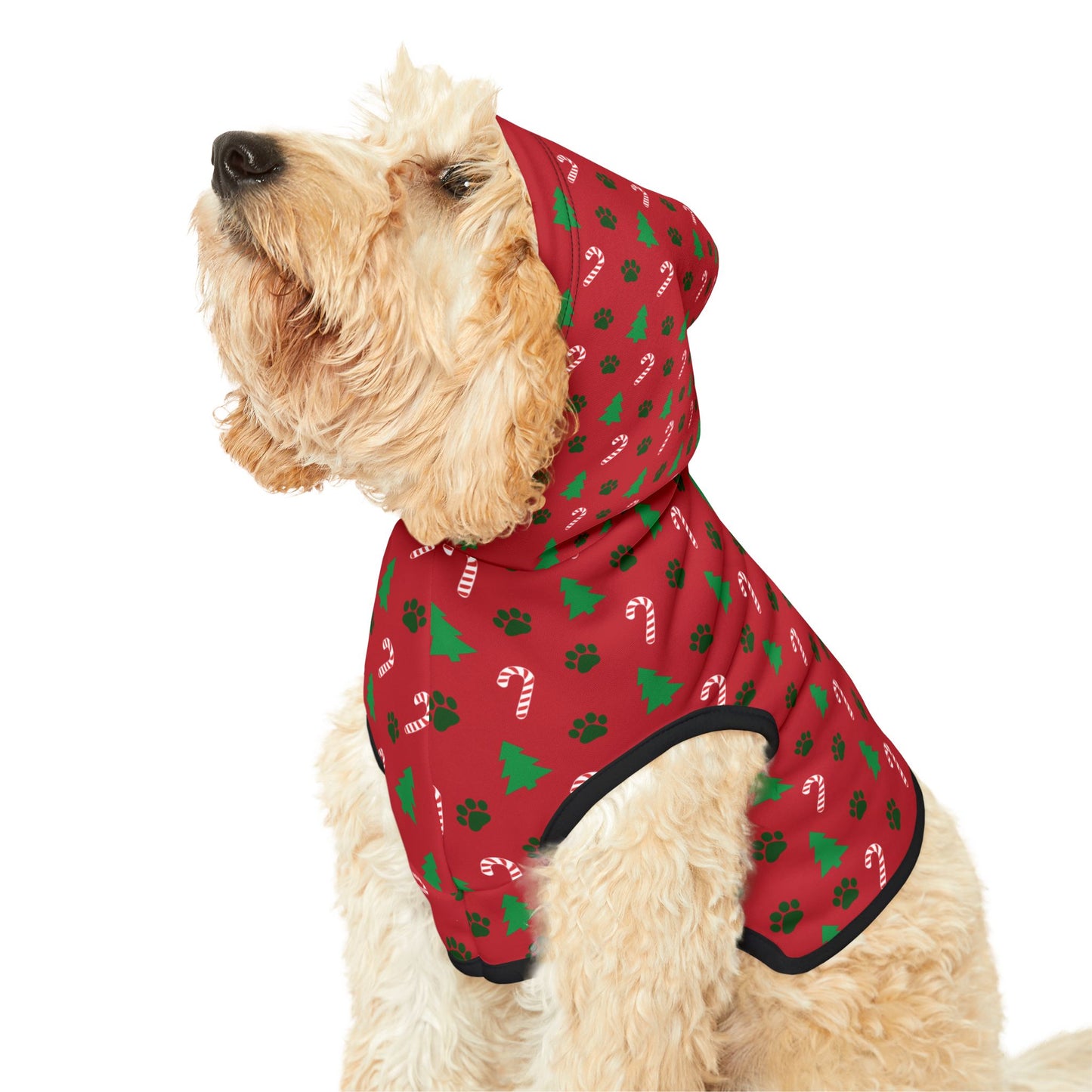 Christmas Tree and Paws Pet Hoodie