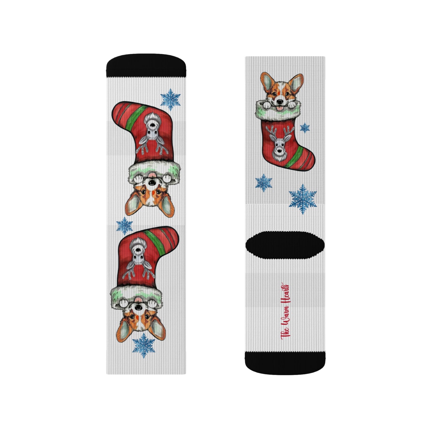 I Love My Corgi in Holiday Stockings Christmas Socks