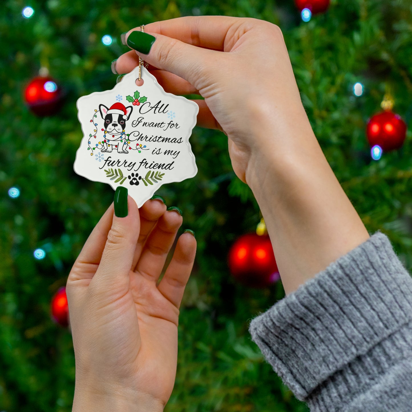 Ceramic Ornament - All I Want For Christmas is my Furry Friend Ornaments