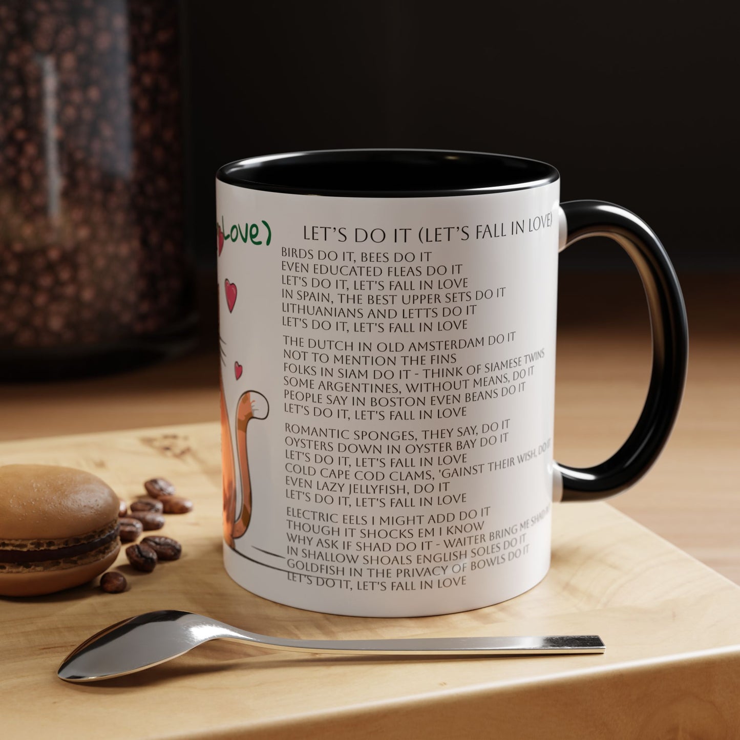 Let’s Do It (Let’s Fall in Love)...Lovely Kitten Cats Family Singing  Accent Coffee Mug