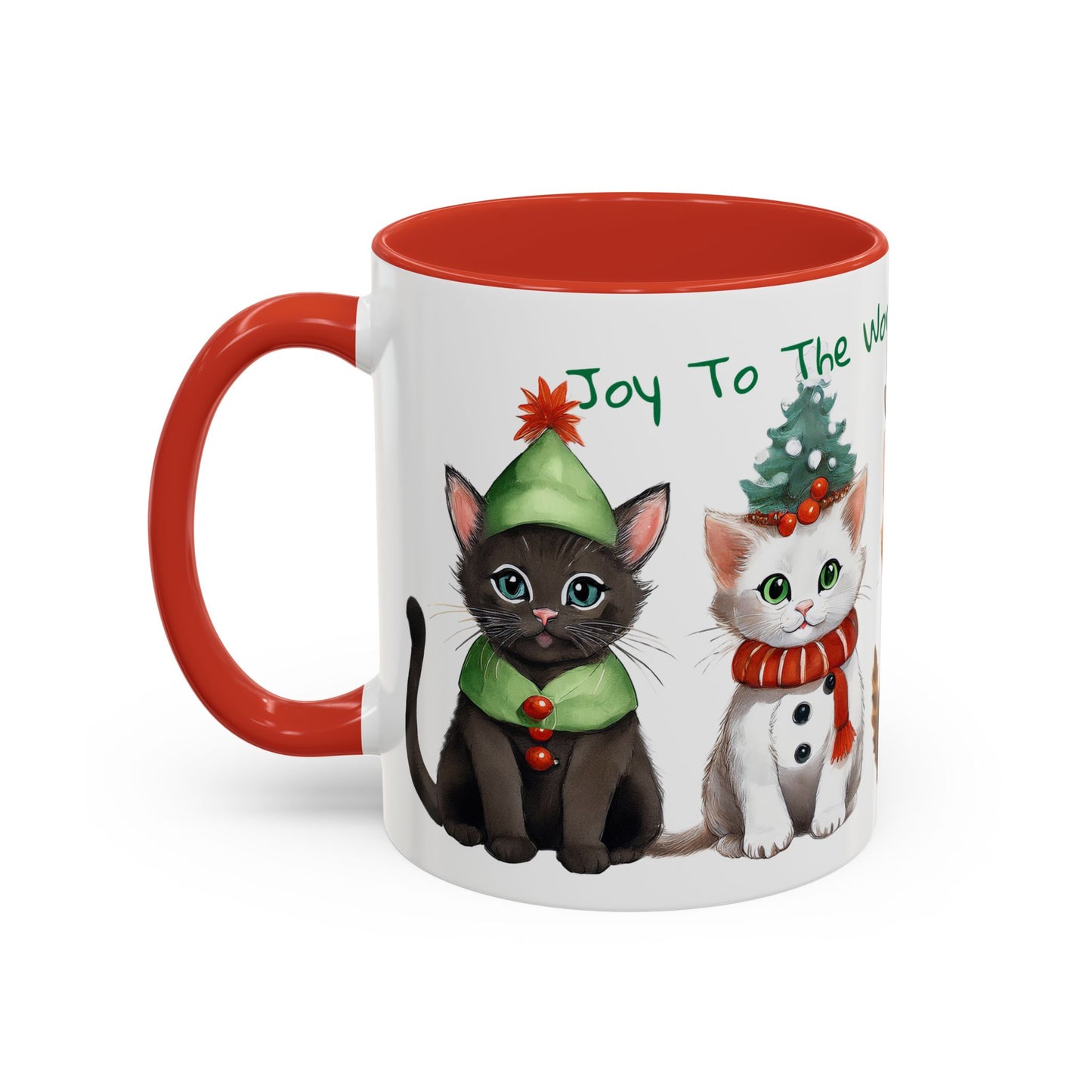 Joy To The World...Kitten Cats in Christmas Attire Singing Christmas Songs Accent Coffee Mug