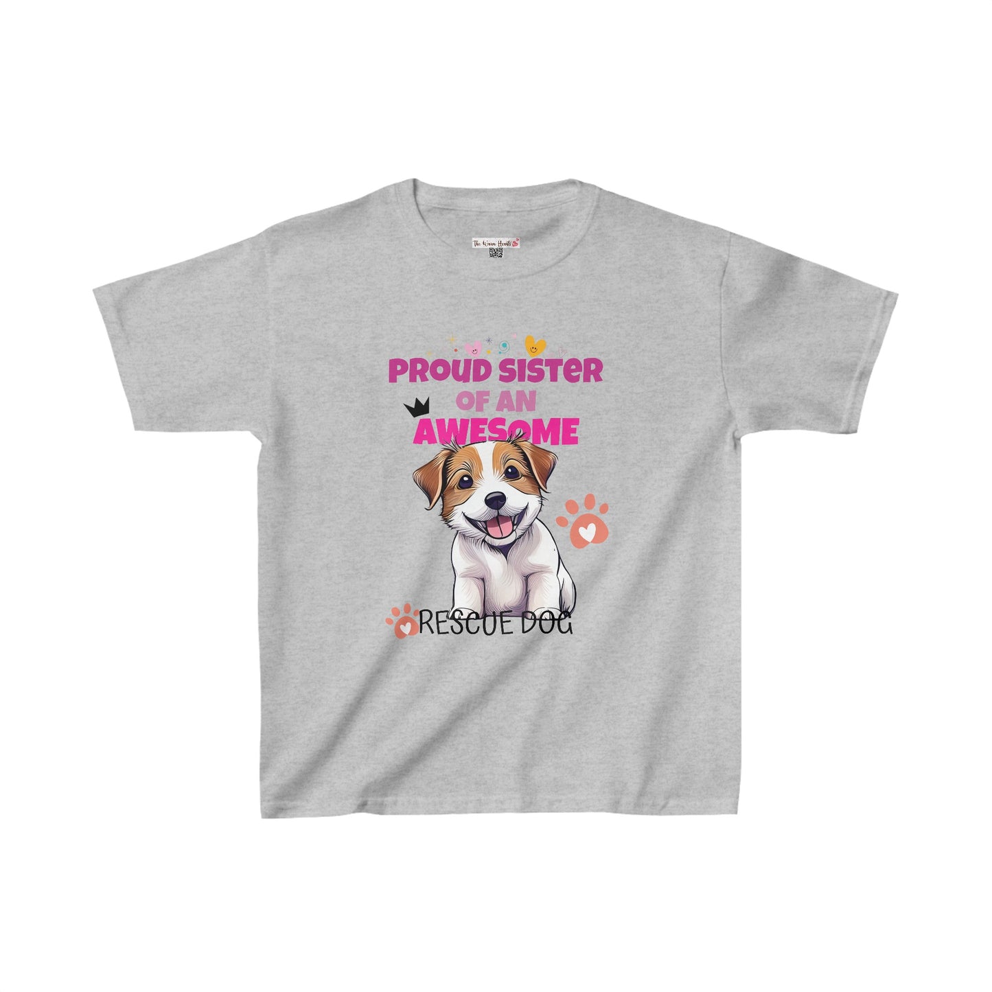 Proud Sister of An Awesome Terrier Rescue Dog - Kids Heavy Cotton™ Tee