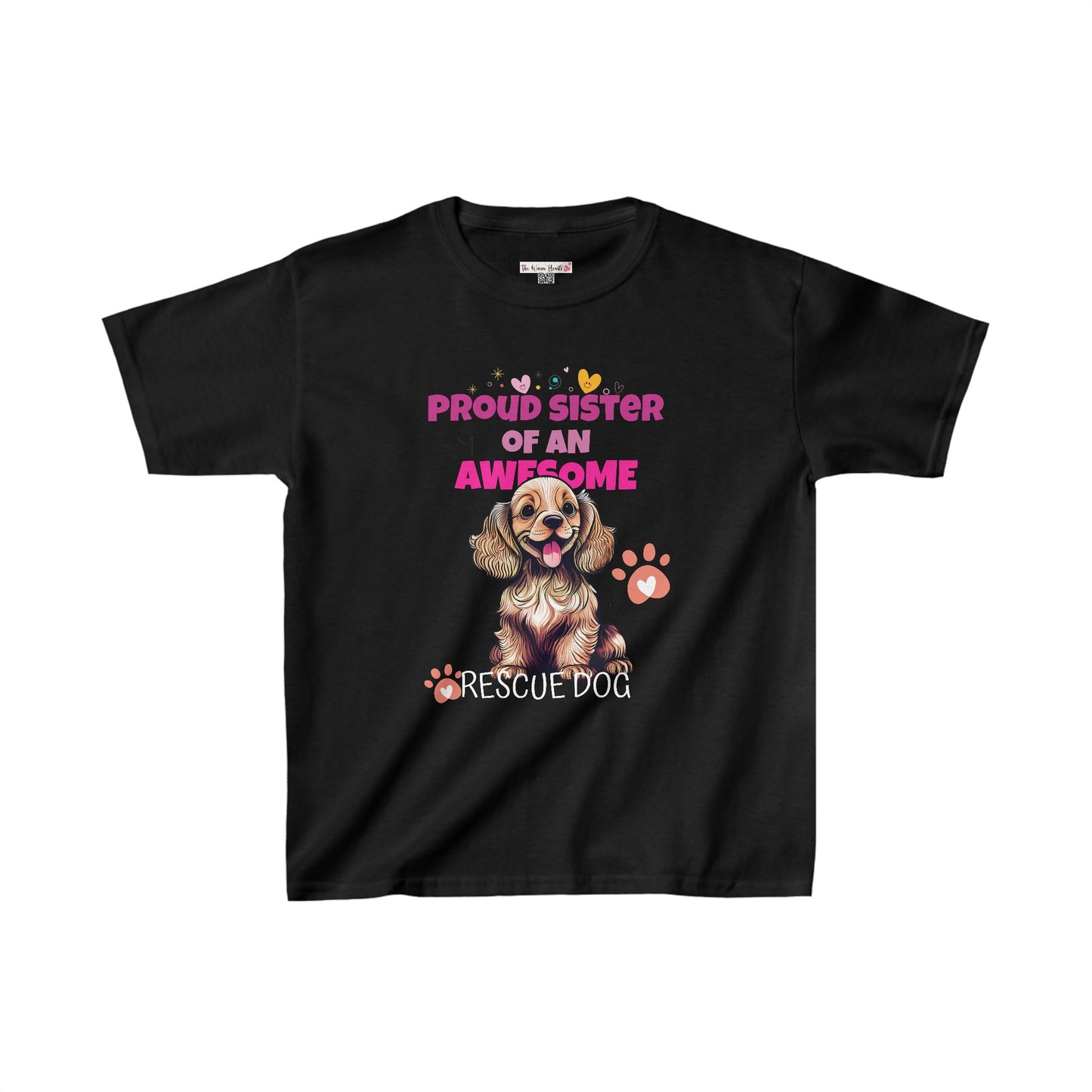 Proud Sister of An Awesome Cocker Spaniel Rescue Dog - Kids Heavy Cotton™ Tee