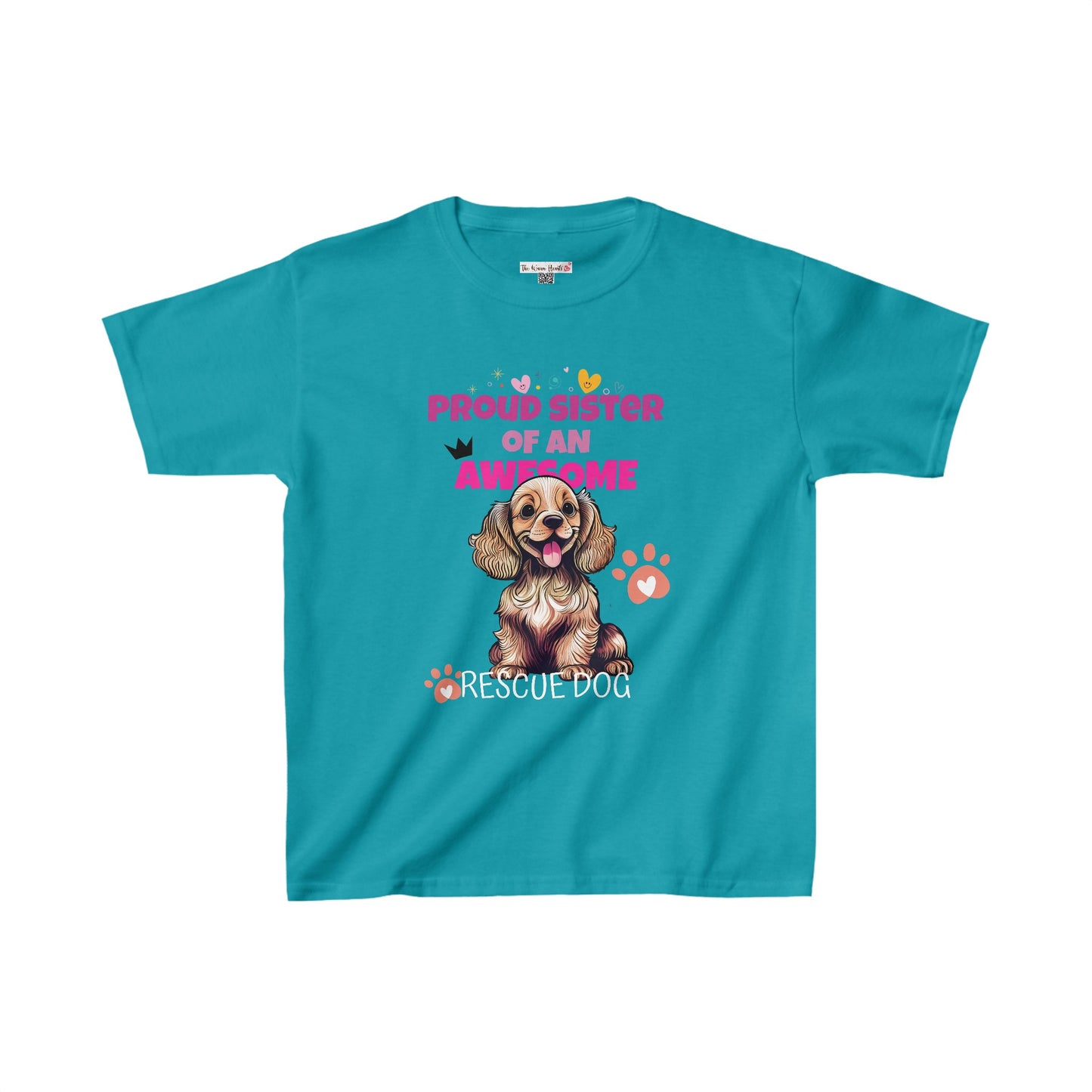 Proud Sister of An Awesome Cocker Spaniel Rescue Dog - Kids Heavy Cotton™ Tee