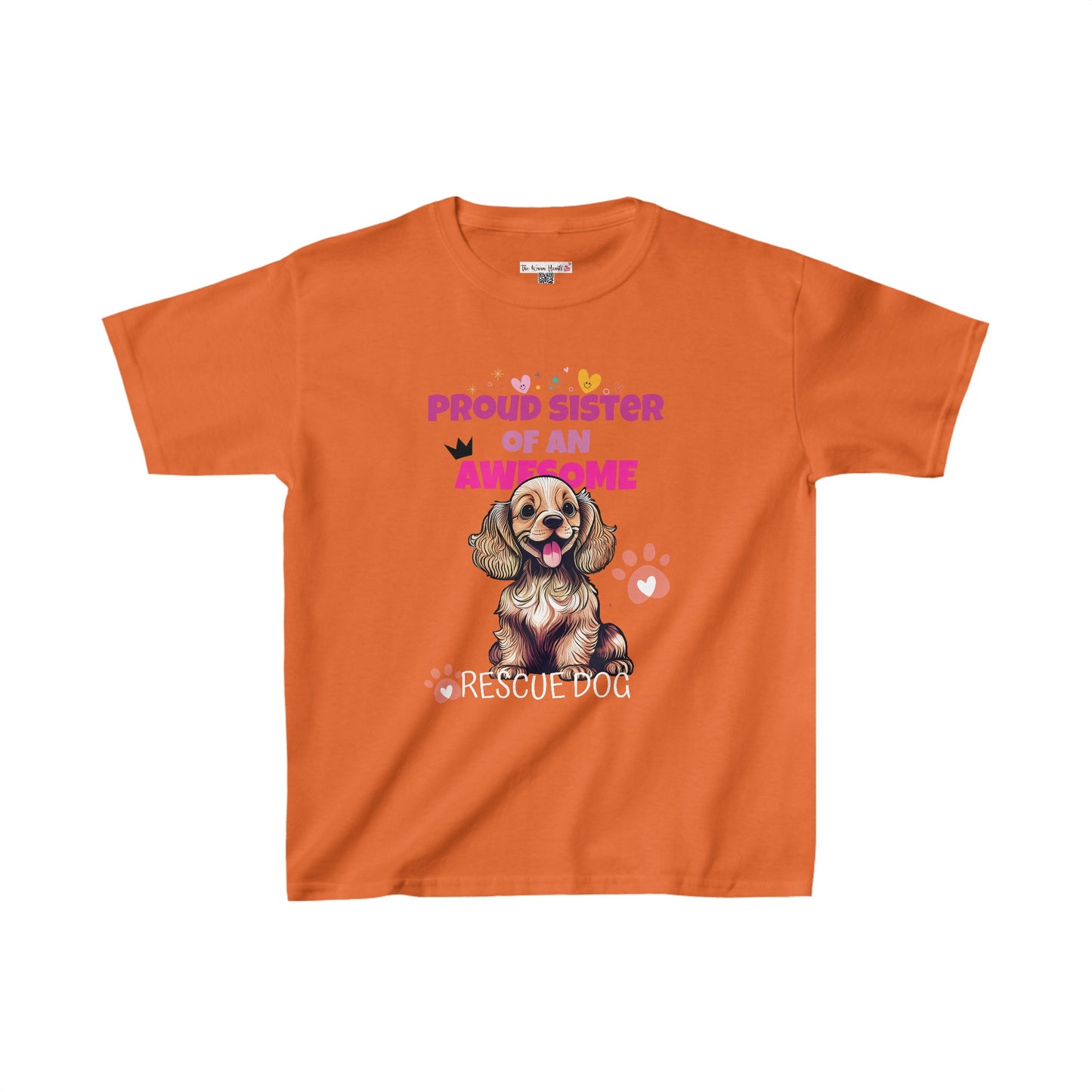 Proud Sister of An Awesome Cocker Spaniel Rescue Dog - Kids Heavy Cotton™ Tee