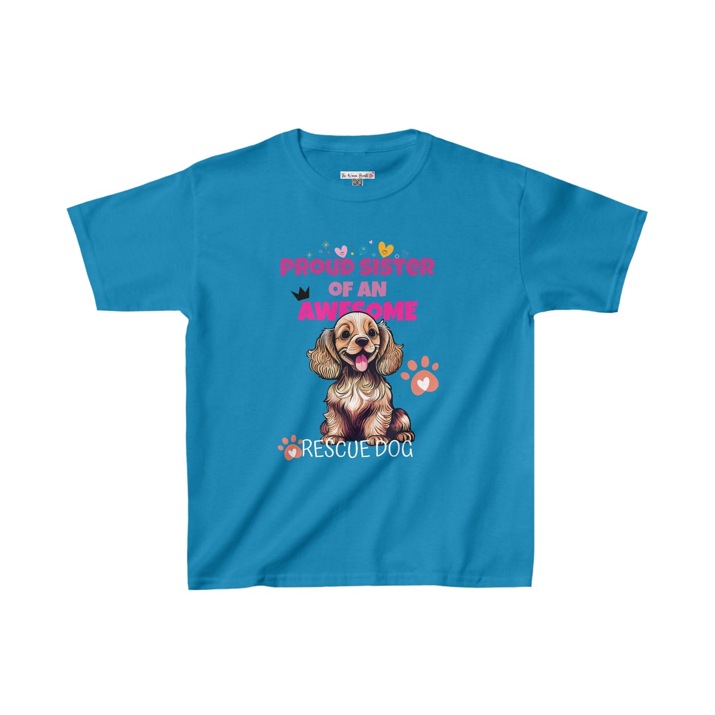 Proud Sister of An Awesome Cocker Spaniel Rescue Dog - Kids Heavy Cotton™ Tee