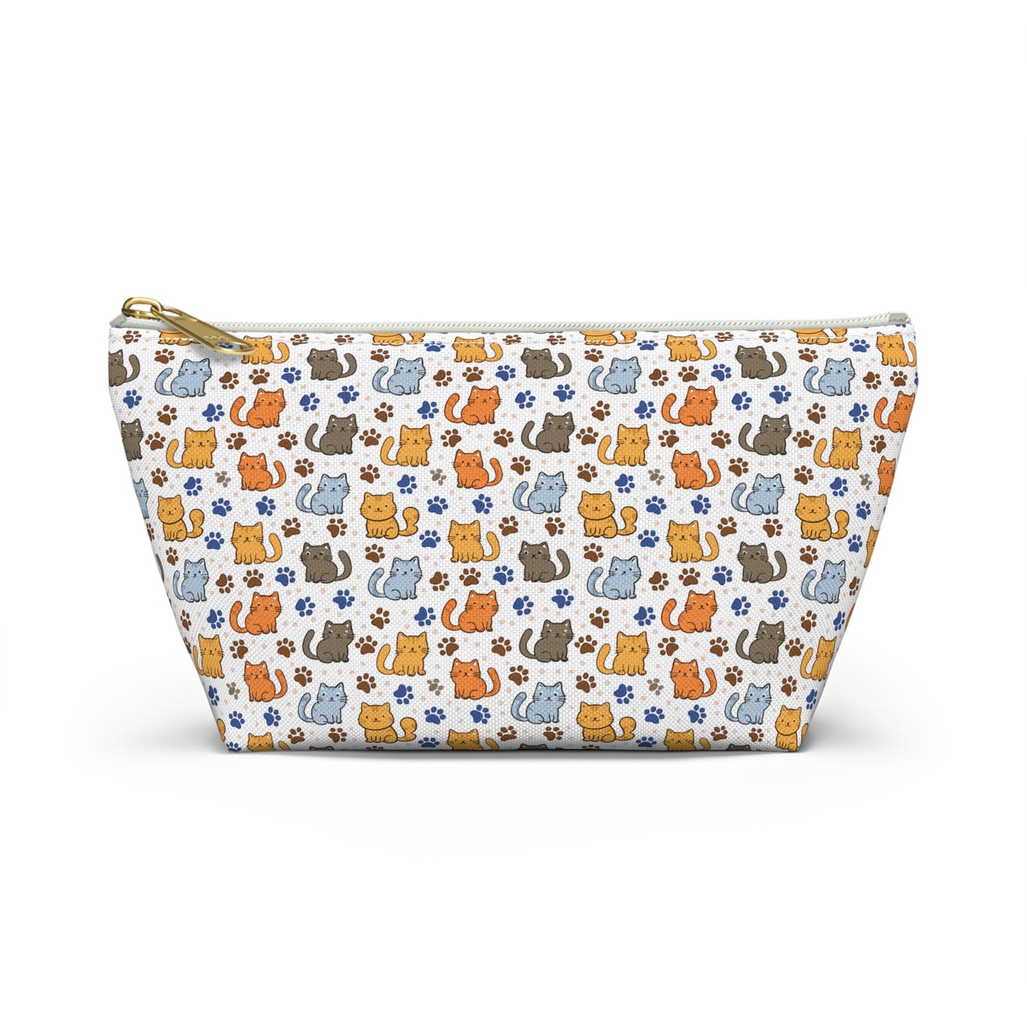 Kitten & Paw Print Cosmetic Pouch